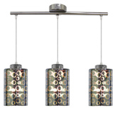 Suspension chromée avec abat-jour en verre 3D 3x40W Nocturno Candellux 33-57709