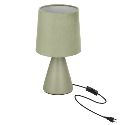 SATTI lampka stołowa szarozielona ceramiczna z abażurem E14 1x40W elegancka dekoracyjna do salonu sypialni gabinetu klasyczny styl
