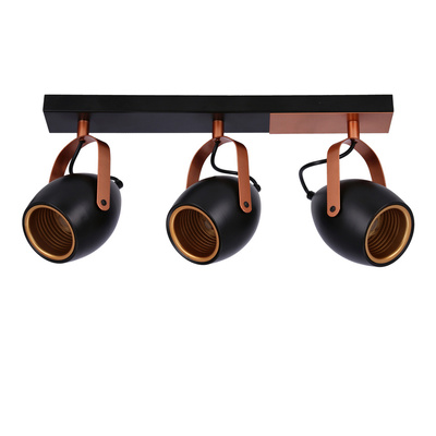 Spot reglabil negru si cupru E14 3x40W Anica 93-82589