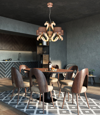 Lustre 5xE14 + LED 43W cuivre Ambrosia 35-33918