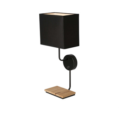 Keto black wall lamp 1x40w e14 Lampshade with switch