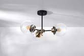 Plafoniera negru/patina 3xE14 Lentila 33-01290