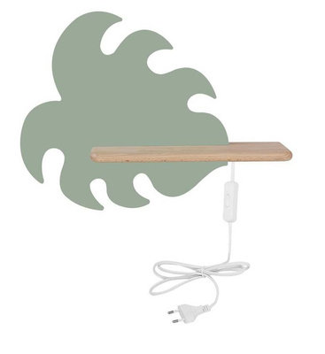 Wall lamp LED shelf green leaf Monstera 21-01023 cord