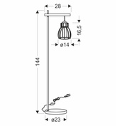 Lampadaire noir avec abat-jour panier en acier Bernita 51-78766