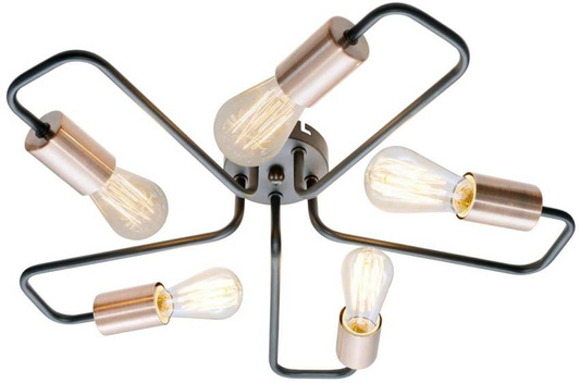 Plafoniera suspendata 5X60W E27 neagra HERPE 35-66930