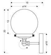 Lampă de perete bilă din sticlă cu o singură patină Ballet Candellux 21-70852