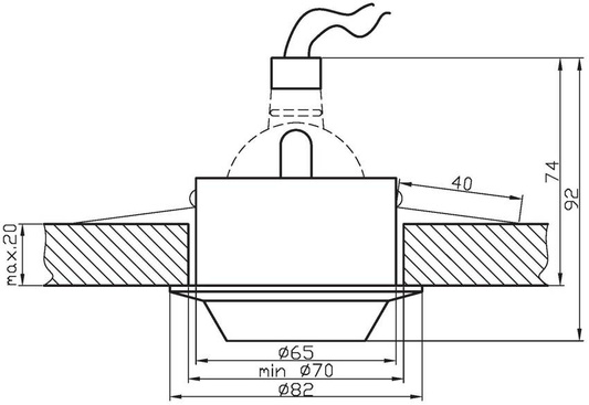 Plafonnier salle de bain satiné IP65 SH-02 2289937