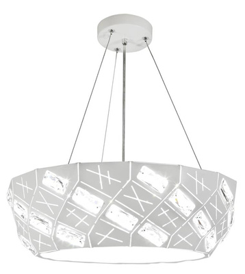 Lampe suspendue LED blanche ronde avec cristaux 24W Glance Candellux 31-64851   