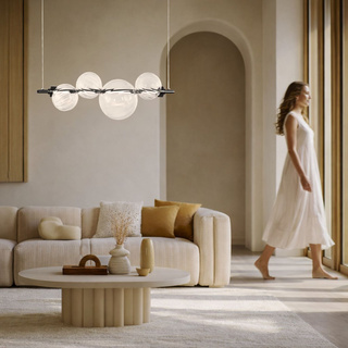 PLAYA pendant lamp black horizontal 12W LED 3000K clear shade