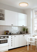 Plafonnier LED bois blanc 36W 4000K Gandava 14-75260