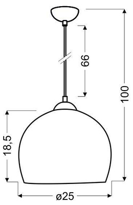 Plafonnier suspendu 1X60W E27 rouge STUDENT 31-96640