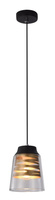 Lampe suspendue abat-jour en verre noir et or 60W E27 Fresno Candellux 31-78384