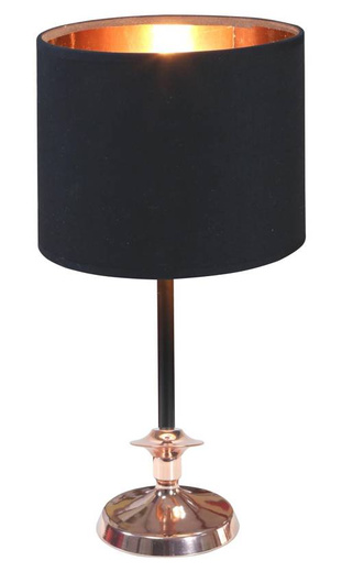 Lampa stołowa gabinetowa czarna/miedziana 60W E14 Violino 41-38784