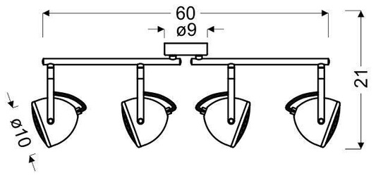 Wandlampenleiste 4X50W GU10 betongrau PENT 94-68071