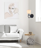 Morley Ledea 50401090 applique moderne en métal noir/blanc