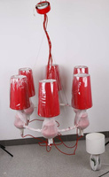 Suspension lustre réglable rouge 6xE14 Decoria Candellux 36-30583