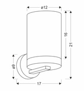Wels lampa ścienna kinkiet 1X40 czarny+drewniany klosz dymiony 21-21953