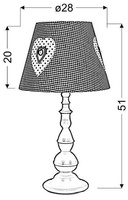 Lampa de masa alb si roz 51cm Sweet 41-64189
