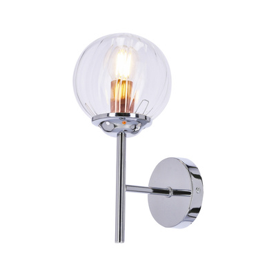Wall lamp single chrome glass shade Best 21-67234