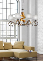 Lampa suspendata candelabru crom/aur 8x40W reglabil Denis Candellux 38-23469