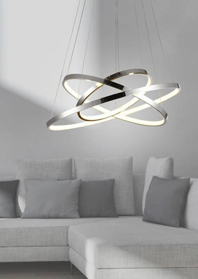 Hängelampe LED 60W Dreifachring Chrom LUNE 33-64738