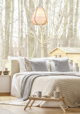 Hängelampe Beige Holz + Kunststoff Nagoja Ledea 50101038