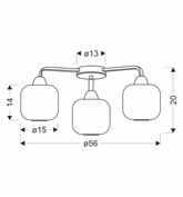 CROMADO lampa sufitowa chromowy 3x60W E27 klosz biały