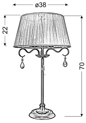 Cabinet Table Lamp Candellux Fiesta 41-15273 E14 Patina
