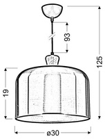 PLAFONNIER SUSPENDU CANDELLUX DICTORIA 31-58447 E27 MARRON