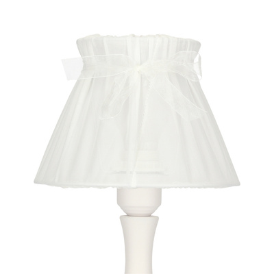 Lampa stołowa nocna biała abażur z organzy 40W E27 Zefir Candellux 41-73815