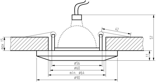 Deckenleuchte Candellux Ss-11 Ch/Mix Mr16 Chrom Deckenrahmen. Massives rundes Glas in Mischfarbe