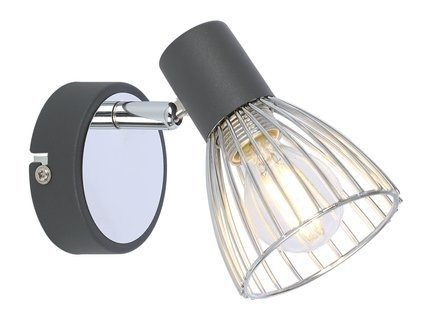 Wall lamp sconce 1X40W E14 black + chrome MODO 91-61515