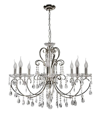 Chrom-Pendelleuchte mit Kristallkronleuchter 8x40W Aurora Candellux 38-97579