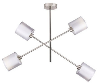Plafonnier suspendu tige de selle nickel satiné 4x40W Sax Candellux 34-70692
