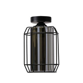 Jonera lampa sufitowa czarny 1X40 E27 klosz dymiony 31-08404