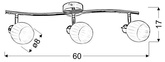 Wall lamp candellux bars 93-06769 g9 patina