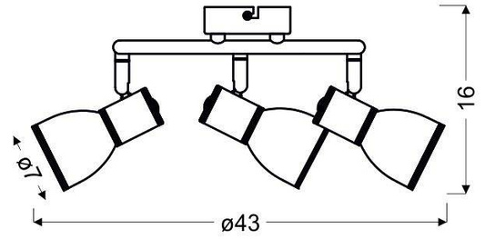 Plafonnier spirale blanc/chrome 3xE14 Fido 98-63380