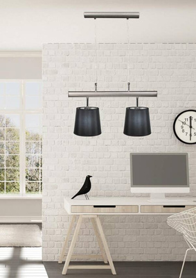 Lampa suspendata satinata dublu abajur negru 2x60W Milonga Candellux 32-53541