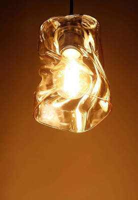 Suspension en verre noir/ambre Felis 31-00156