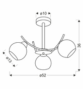 AMOS Lampa wiszaca złoty 3x40W E27 klosz biały 33-37473