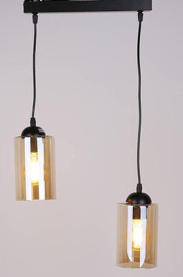 Lampe suspendue bande noire/marron 2xE27 Bistro 32-00538