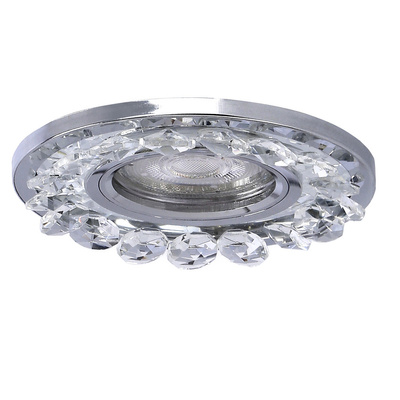 Plafonnier Rond Cristal Chrome pour ampoule Gu10 + Cadre Led Candellux Sk-94 2273617