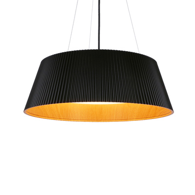 Lampa suspendata din lemn negru umbria cu abajur alb 31-24183