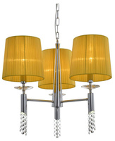 Candelabru cu cristale 3xE27 galben + Cristale duale 33-23179