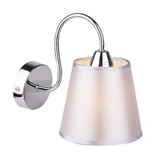 Runde Wandleuchte aus Chrom mit grauem Stoffschirm Luk Candellux 21-70739