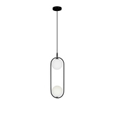 Lampa wisząca CORDEL elegancka - czarna z białymi kloszami kulkami - nowoczesne oświetlenie salonu 2x G9 LED