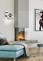 Chrome wall lamp with glass mirror cover Cromina Candellux 21-22240