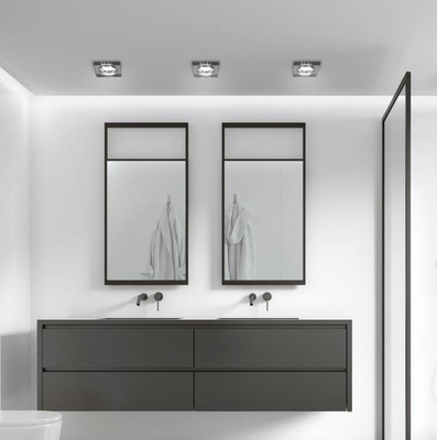 SS-16 nowoczesna oprawa sufitowa punktowa GU10 do żarówek led szklana czarna