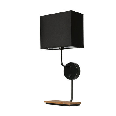 Keto black wall lamp 1x40w e14 Lampshade with switch