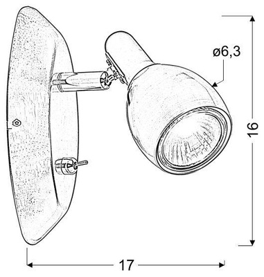 Wall lamp 1xGU10 copper CROSS 91-32768